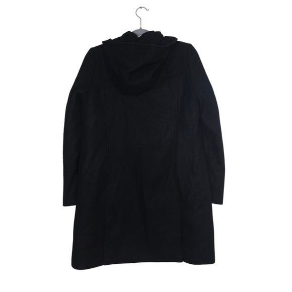 J. Crew Wool Cashmere by Nello Gori Long Coat in Black Neutral Lux Winter hood - Picture 2 of 14